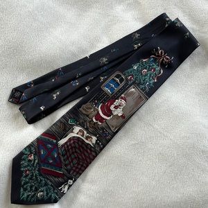 Navy Christmas tie